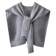 thumbnail image 1 of Skin-Touching Versatile Lady Knitted Thin Shoulder Costume Shawl Fake Lapel K6O9, 1 of 6