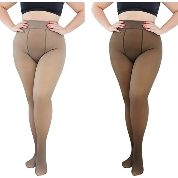 Clearance Skpblutn High Waist Tights Stockings For Women 2 Pairs Of Through Meat Bottoming Plus Size 220G Comfortable Pantyhose Warm Pants Black+Gary