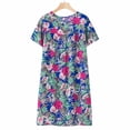thumbnail image 1 of Skpblutn Nightgowns for Women Summer Cotton Silk Short Sleeved Sleep Dress for Middle Aged New Loose Fitting Home Wear Elderly Sleepwear Plus Size Dress, 1 of 3