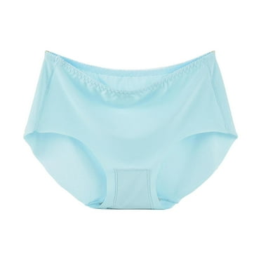 Clearance ! Skpblutn Seamless Underwear for Women Girls Comfortable Not Crotch Breathable Mid Waist Buttocks Triangle Thong Sexy Women's Bikini Underwear