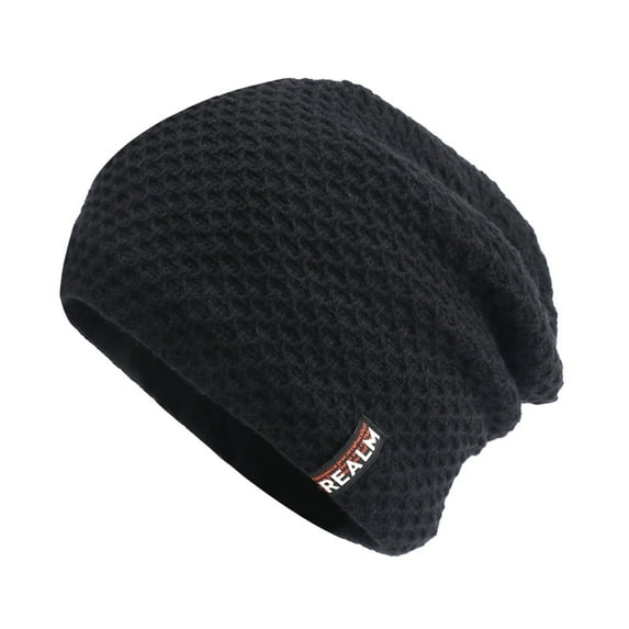 Clearance Skpblutn Sun Hat Knit Beanie Warm Thick Linedmens Winter Skull Unisex Beanie Caps Black