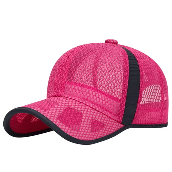 Skpblutn Sun Hat Unisex Classic Low Profile Mesh Baseball Soft Unconstructed Adjustable Size Dad Hat Caps Hot Pink