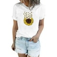 thumbnail image 1 of Skpblutn Womens Summer Tops Sunflower Shirts Cute Dandelion Graphics Tshirt Summer Short Sleeve Tee Tops for Women Brown Xxl, 1 of 5