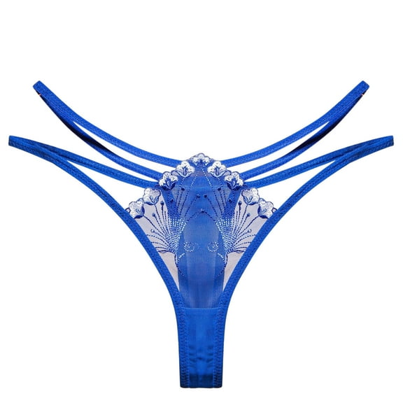 Skpblutn Womens Underwear Comfortable Thong Thong Lace Pants Briefs Brief Panties Blue