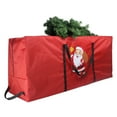 thumbnail image 1 of Small Christmas Tree Storage Bag 4Ft/5Ft Heavy Duty Reusable 600D Oxford Fabric Waterproof Dustproof Xmas Tree Bag/Container/Holder for Short Artificial Christmas Tree(48" X 15" X 20") Red, 1 of 5