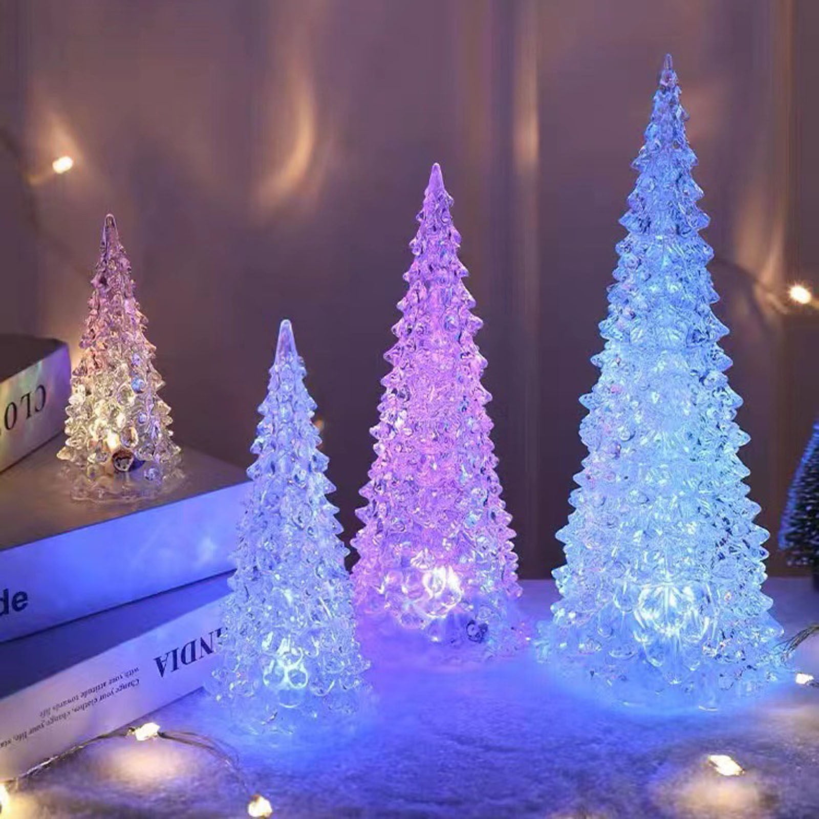 Clearance! Small Christmas Trees Lighted, Mini Colorful LED Christmas