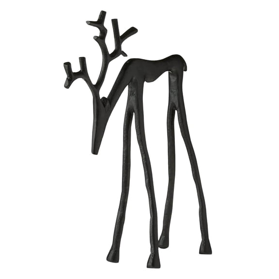 Clearance! Small Metal Deer Christmas Decoration, Black, 10"