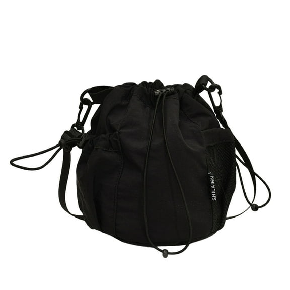Small Nylon Tote Bag Sport Travel Crossbody Small Buet Bag Drawstring Bag (Ladies Portable Casual Bag)