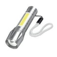thumbnail image 1 of Hvmvliv Small Powerful Flashlight LED Flashlight 1000 Lumenss Super Bright Flashlight Zoomable Rechargeable Flashlight with 3 Modes Powerful Handheld Flashlight Silver, 1 of 8