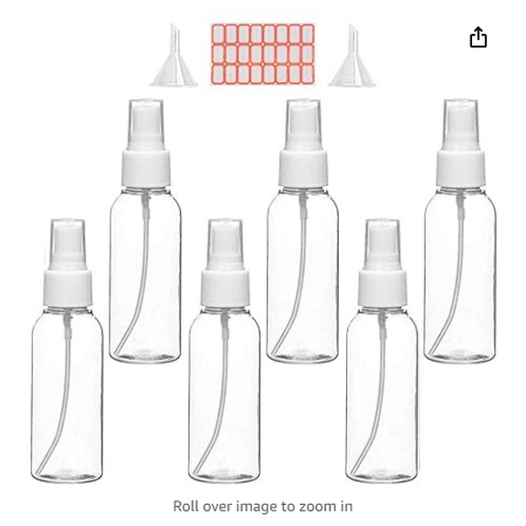 Clearance!Small Spray Bottle, Mini Spray Bottles, 100ML Empty Travel Spray Bottle, Fine Mist Plastic Spray Bottles (Clear) 6PC