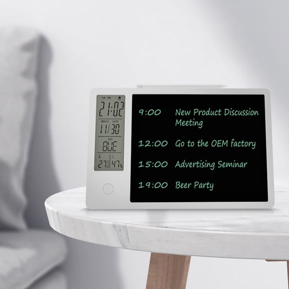 ClearanceSmart Appliances 10inch Calendar Temperature And Humidity LCD Writing Tablet Intelligent Home Memo Desktop Office Electronic Calendar Memo With Alarm Clock Function