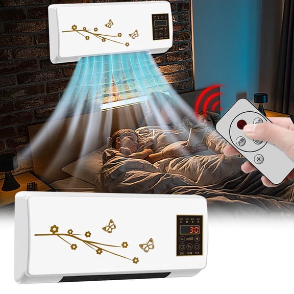 Smart Wall Heater, Electric Space Heater for Bedroom 1500W, 120° Vertical Oscillation, Adjustable Thermostat, Remote Control, 24H Timer, Easy-Mount Heater for Indoor Use, Works with Alexa
