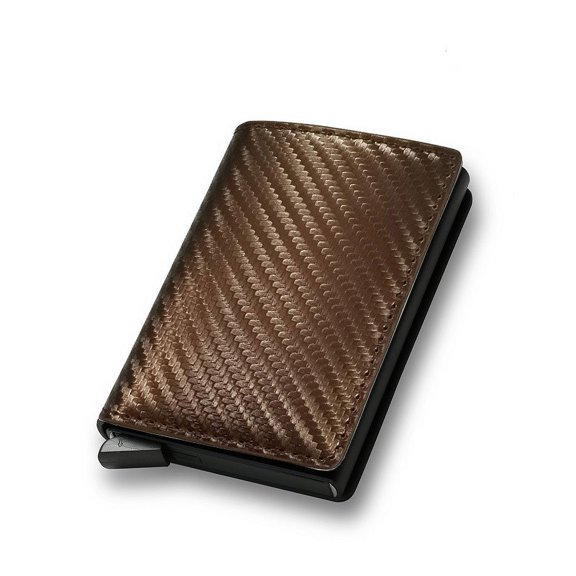 Clearance Smart Wallet with One-Click Card Eject Feature - Sleek Metal Design Blocks RFID Skimming, Holds Up to 12 Cards