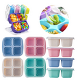 thumbnail image 1 of Clearance! Snack Containers, Bento Snack Box, 4 Compartment Food Storage Containers, Reusable Meal Prep Lunch Containers for Adults Divided Food Storage Containers Blue, 1 of 9
