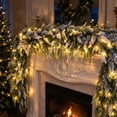 thumbnail image 1 of Clearance! Snow Christmas Norfolk Pine Garland, 6 FT Real Touch Faux Garlands with LED, Christmas Decor, 1 of 7