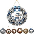 thumbnail image 1 of Clearance! Snowman Blue Wreath Diamond Art Hanging Kit for Adults, DIY Suncatcher Ornament Craft, Special Shaped Rhinestone Window Pendant, Christmas Winter Home Wall Decor, 1 of 8