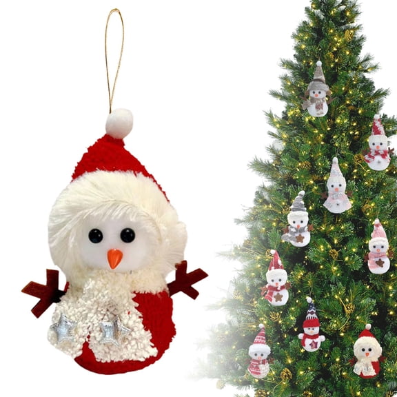 Clearance Snowman Plush Ornament, Christmas Tree Hanging Decoration, Cute Doll Pendant