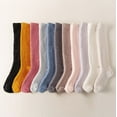 thumbnail image 1 of Clearance Socks for Women, Fuzzy Socks for Women 4 Pairs Knee Fuzzy Socks Soft Warm High Socks Plush Winter Long Socks Assorted, 1 of 9
