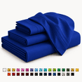 thumbnail image 1 of Smooth Microfiber Bed Sheet Set, Solid Blue, Lightweight & Breathable, Wrinkle Resistant, Deep Pocket, 4-Piece , Full Royal Blue, 1 of 4