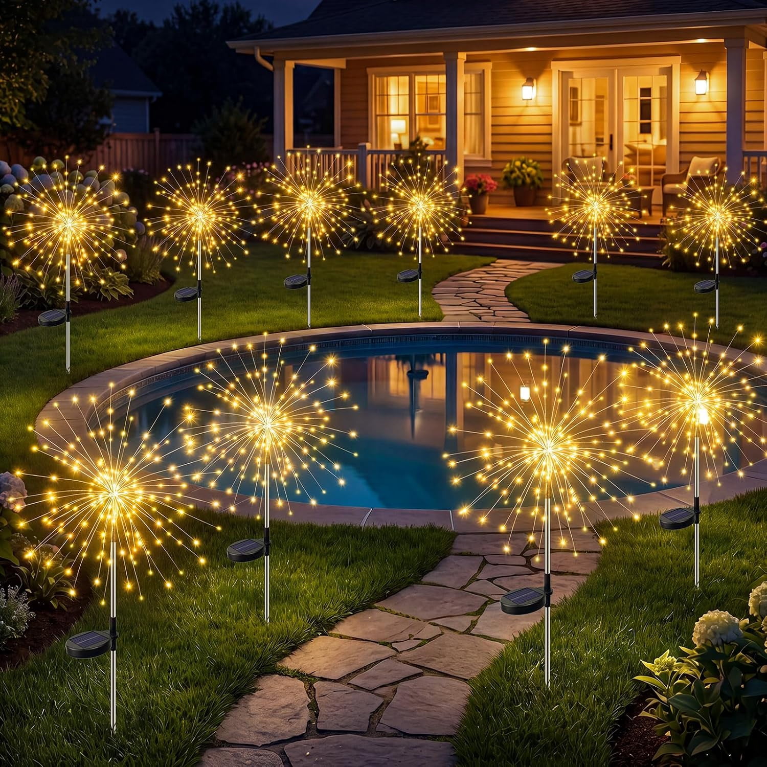 Clearance Solar Garden Lights Outdoor,Twinkling Firework Lights ...