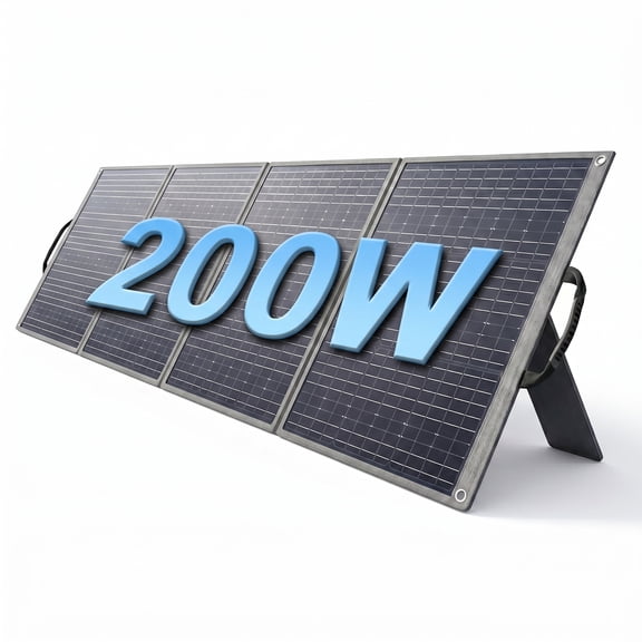 Clearance!SolarPlay 200W Solar Panel with Adjustable Kickstands, Foldable IP65 Waterproof Solar Panel for Outdoor Home Power Backup, RV, Camping, Blackout