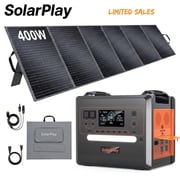 Clearance! Solarplay Q2402M Portable Power Station with 400W Solar Panel, 2304Wh LiFePO4 Battery, 2500W Surge 4800W Output Home Power, Solar Generator for Home Use, Camping Accessories, Emergencies