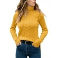 thumbnail image 1 of Clearance Solid Color Turtleneck Knit Sweater Long Sleeve Slim-Fit Pullover Tops Women, 1 of 3