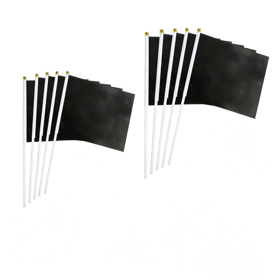 Clearance! Soovim 10Pack Mini Flags Small Flags on Sticks Small Festival Bunting, Solid Color Pennant Banner for Party, Black 14x21cm