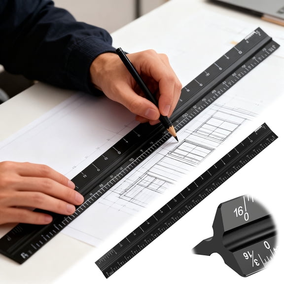 Clearance! Soovim Architectural Scale Ruler Metric Ruler Triangular Scale Ruler for Architectural and Engineering Drawings Precision Measuring with Three Design and Multiple Metric Scales