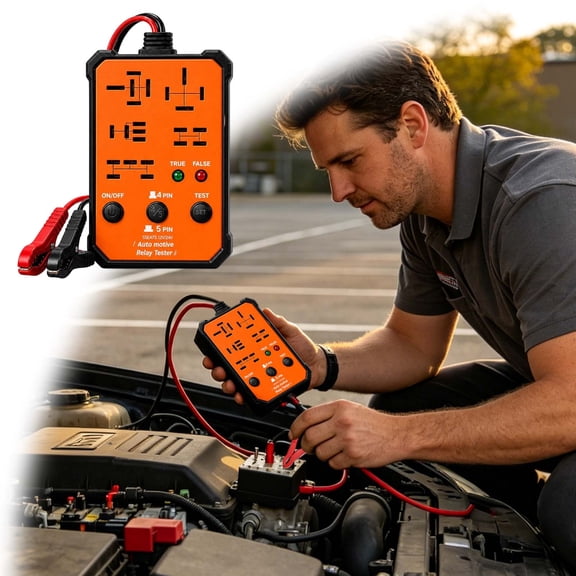 Clearance! Soovim Automotive Relay Tester, 12V Car Diagnostic Circuit Tool with 5-Pin Socket, Electrical System Checker for Vehicle Mechanics, Orange