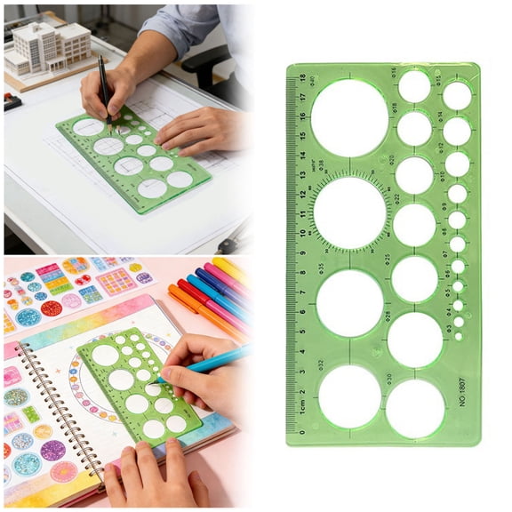 Clearance! Soovim Circle Template Drafting Tools Drawing Stencil Geometric Template with Various Round Hole Sizes