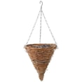 thumbnail image 1 of Soovim White Cone Shaped Wicker Hanging Planter, Farmhouse Rattan Hanging Basket with Chain, Indoor Outdoor Flower Pot for Balcony Patio Garden, 1 of 8