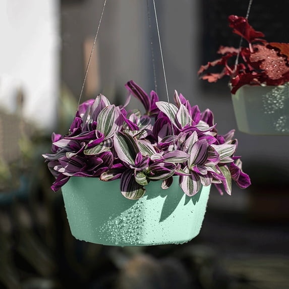 Clearance! Soovim Flower Pots Outdoor Large Pot Self Absorbent Lazy Pot Hanging Basket Phalaenopsis Green and Succulent Garden Orchid Wall Hanging Pot