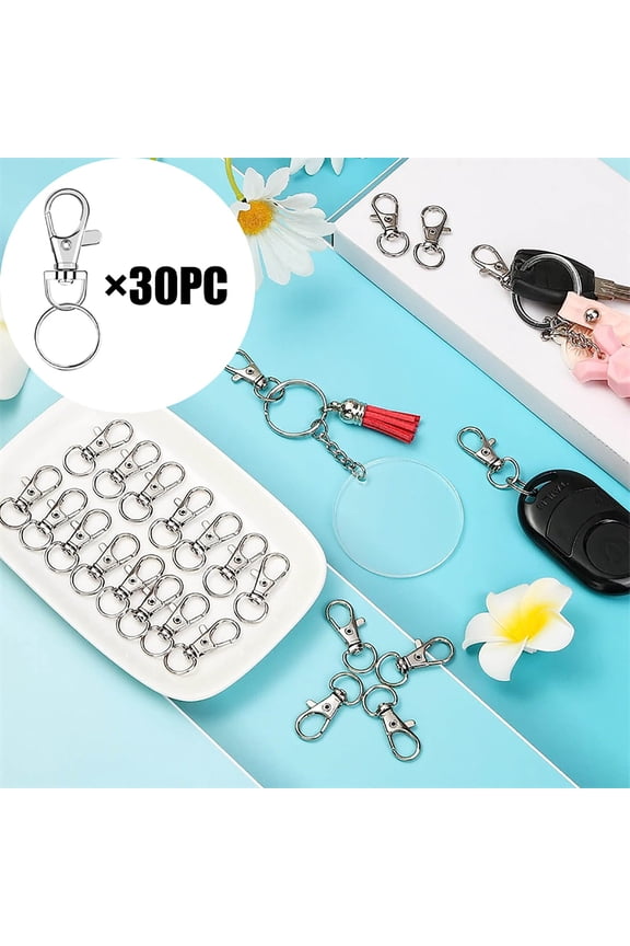 Clearance! Soovim Heavy Duty Suction Cups Shower Hooks Suction Cup 30Pcs Key Chain Clip Hooks Swivel Clasps Lanyard Snap Hooks with Split Key Rings