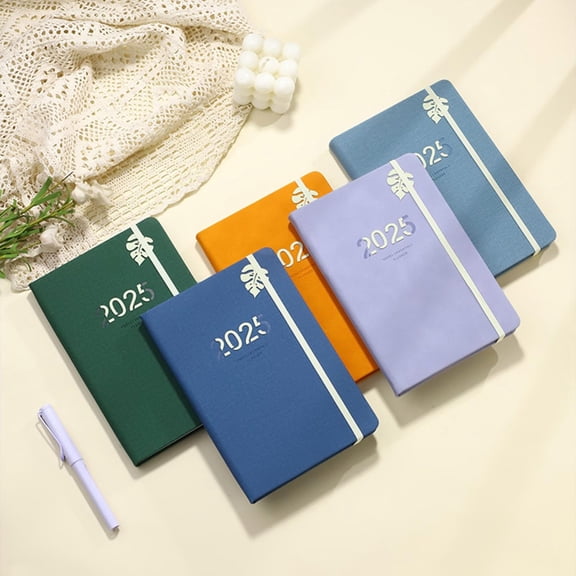 Clearance! Soovim Leather Notebook Notebooks Bulk 2025 A5 Notebook with Elastic Strap 365 Day Hardcover Daily Planner Calendar Journal In Stock