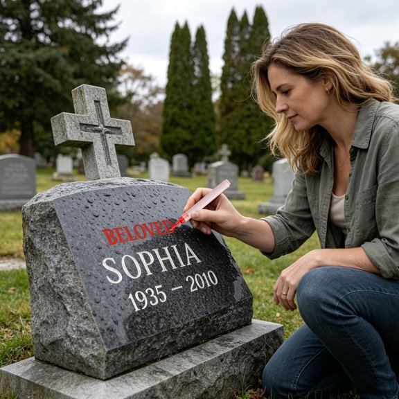 Clearance! Soovim Monument Lettering Pen, 15ml Gold Inscription Marker for Headstone Gravestone, Red