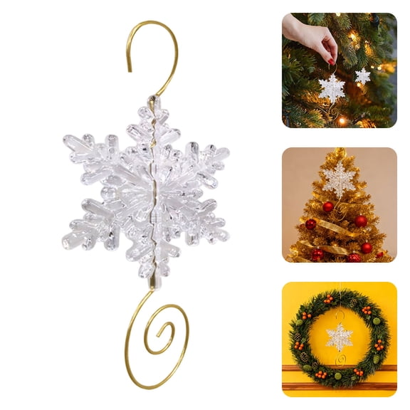 Clearance! Soovim Wall Hooks Heavy Duty Sticky Hooks for Hanging Snowflake Themed Ornament Hooks Metal Wire Hooks with Decorative Snowflake Design for Hanging for Xmas Winter Farmhouse Party