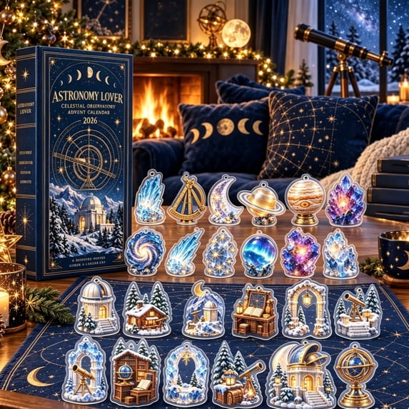 Clearance Space Advent Calendar 2026 Kids, 24 Day Christmas Hanging Ornaments, Christmas Advent Calendar for Kids