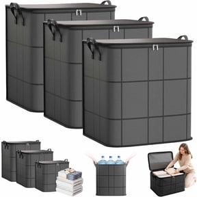 Clearance Spacious Moving Storage Bin Zippered Organizer for Quilts Bedding Sweaters - Large Capacity Fabric Bag for Closet Moving Day - Heavy Duty Storage Totes with Handles Jumbo Moving Bag (L)