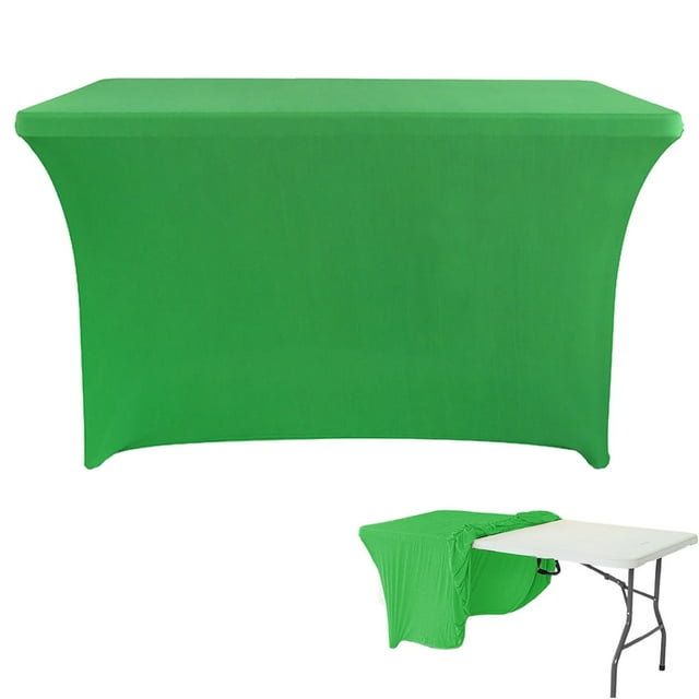 Clearance! Spandex Table Cover for 6 Foot Rectangle Tables 6 Pack Tablecloth Elastic 6ft Folding Tablecloths for Vendor Booth Display Banquet Buffet Event Craft
