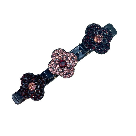 EQWLJWE Hair Clips Accessories for Women Girls -Sparkling Crystal Stone Braided Hair Clips, Four-Leaf Clover Chopped Hairpin Duckbill Clip with 3 Small Clips for Styling Sectioning