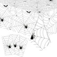 thumbnail image 1 of Hvmvliv Spider Webs Tablecloth Halloween Plastic Tablecloth-Black Spiderweb with Spider Printing,Disposable Rectangle Table Cover for Dining,Birthday,Halloween,Spooky Themed Decorations(54x108in), 1 of 1