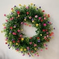 thumbnail image 1 of Clearance!!!Spring Decor Wreaths for Front Door,Artificial Flower Wreath,Wildflower Wreath,Outdoor Summer Floral Wreath,18inch Mixed Daisy Artificial Wreath for Window Wall Mantel Porch, 1 of 5