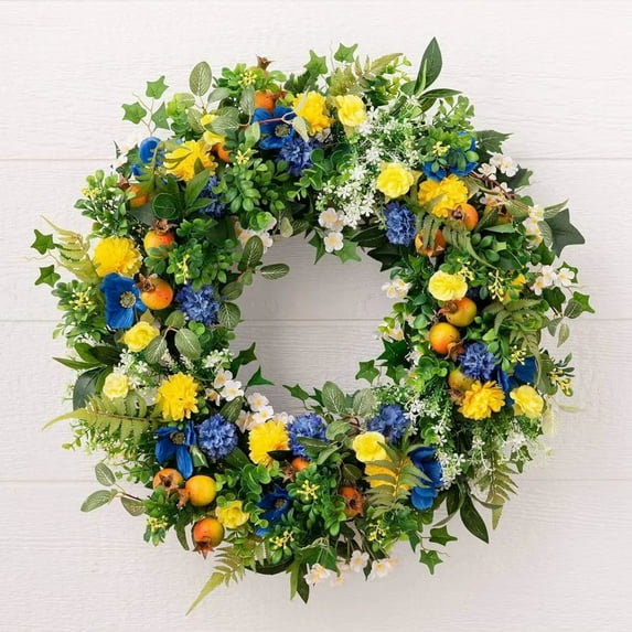 Spring Wreath Holiday Decoration Patio Door Decorations Wall Hanging Decorations Wreaths Home Faux Flowers