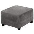 thumbnail image 1 of Clearance! Square Ottoman Ottoman Slipcover Square Footstool Protector Storage Stool Ottoman Stretch With Elastic Bottom Feature Real Velvet Plush Fabric（Length：27 32 Inch）, 1 of 7