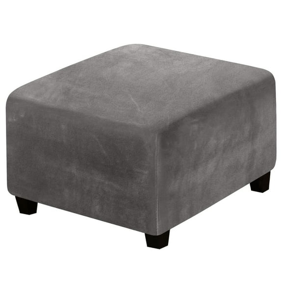 Clearance! Square Ottoman Ottoman Slipcover Square Footstool Protector Storage Stool Ottoman Stretch With Elastic Bottom Feature Real Velvet Plush Fabric(Length:27 32 Inch)