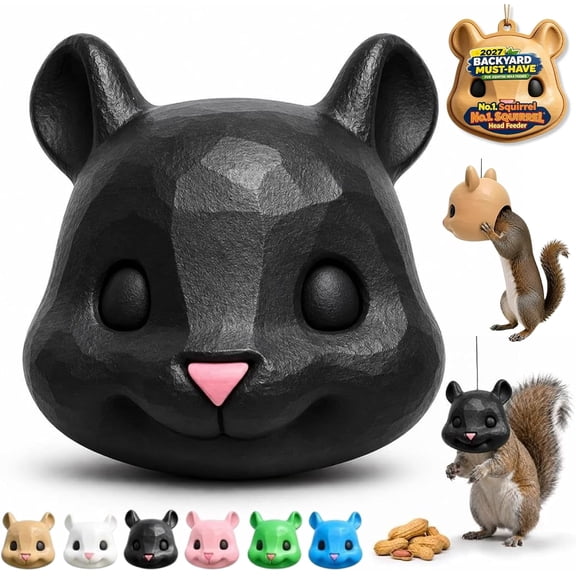 Clearance Squirrel Feeder,Funny Animal Head Squirrel Feeder for Outdoor Garden Easy-Fill Backyard Patio Decor