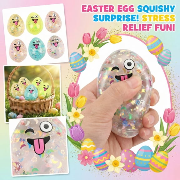 Clearance! Squishy Stress Relief Toy Ball - Easter Egg Maltose Slow Rising Squeeze Decompression Sensory Fidget Soft Stress Ball for Desk Anxiety,C