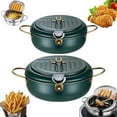 thumbnail image 1 of Clearance Stainless Deep Fryer Japanese Deep Fryer Pot Stainless Frying Pot With And Oil Drip Drainer Rack For Chicken French Chips Dip, 1 of 5