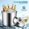 thumbnail image 1 of Clearance Stainless Ice Bucket 1.3 L Stainless Ice Cube Tray Double Walled Insulated With Airtight Lid Strainer And Ice Tongs Ice Bucket Ice Buck, 1 of 8